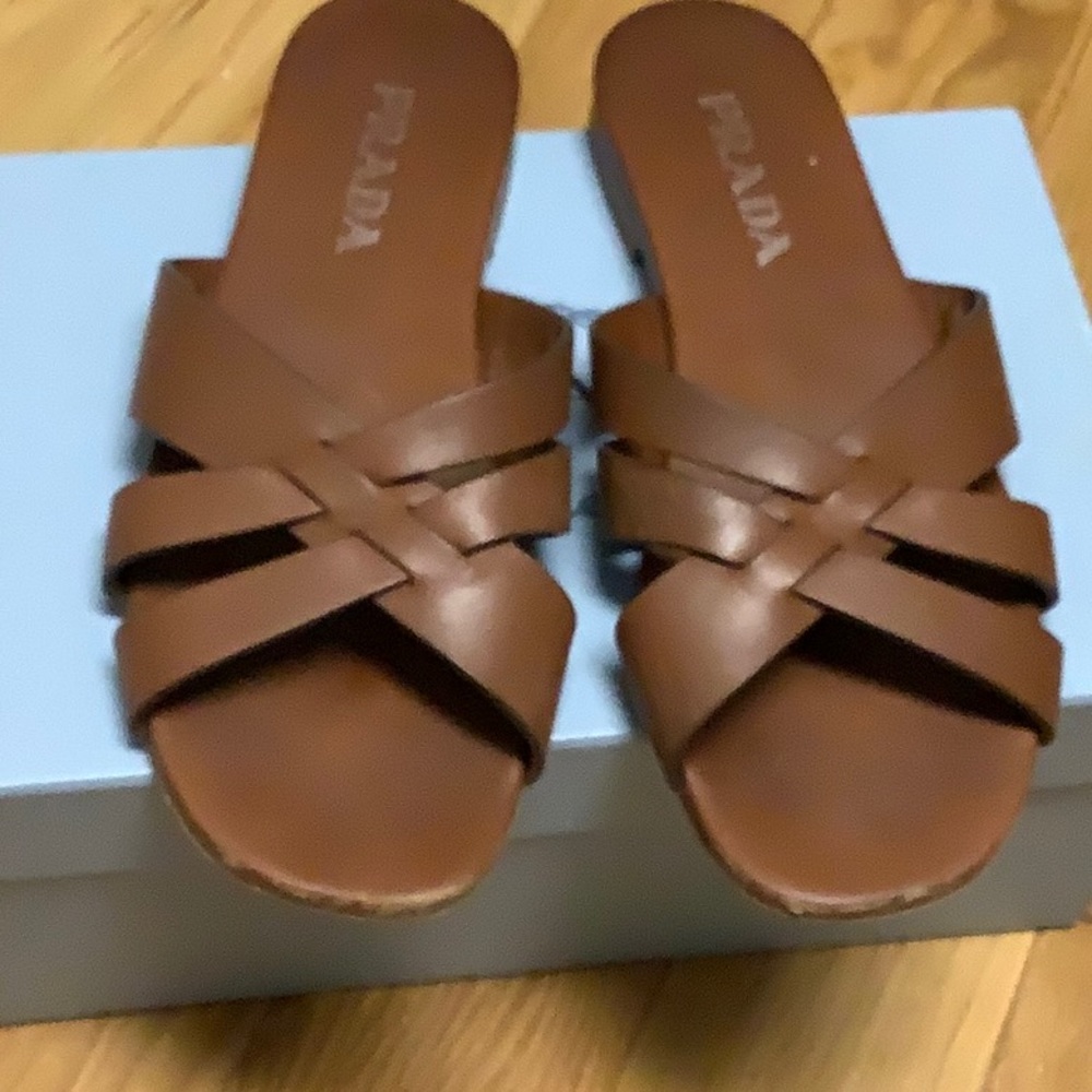 PRADA Woven Triple Strap Slide - Picture 5 of 5
